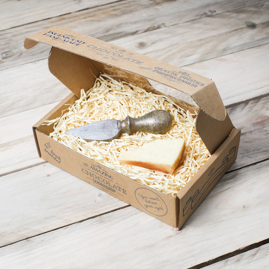 chocolate cheese knife and parmesan gift box by the amazing chocolate