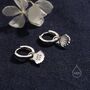 Sterling Silver Shell Huggie Hoops, thumbnail 6 of 11
