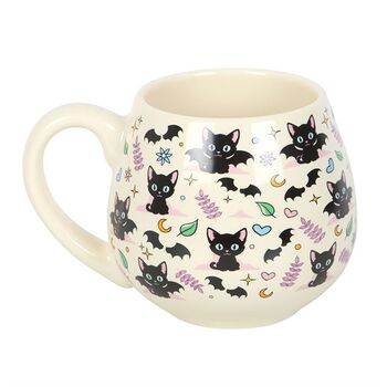 Cute And Creepy Cat Print Rounded Mug, 3 of 3