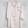 Personalised Embroidered Pink Silky Satin Nightshirt, thumbnail 2 of 5