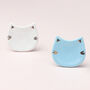 Cat Cabinet Door Pull Knobs In White Or Blue Finish, thumbnail 3 of 5