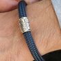 Personalised Paracord Silver Men's Bracelet, thumbnail 1 of 6