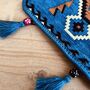 Handmade Azure Blue Kilim Weave Shoulder Bag Boho, thumbnail 4 of 8