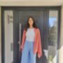 Coral Pink 100% Cashmere Button Poncho Gift Boxed, thumbnail 2 of 10