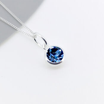 Personalised Sterling Silver September Sapphire Birthstone Necklace, 3 of 10