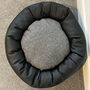 Vegan Leather Donut Dog Bed With Sherpa Fleece Cushion, thumbnail 8 of 12