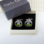 Personalised Enamelled Coin 5p Golfer Cufflinks, thumbnail 3 of 11