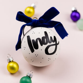 Personalised Ceramic Christmas Bauble, 6 of 8