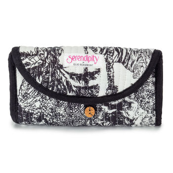 Serendipity Cotton Jewellery Roll Black / White Crane, 3 of 5