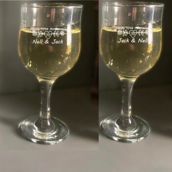 Pair Of Anniversary Wine Glasses, 4 of 6