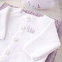 White Christening Bubble Cardigan And Hat Set, thumbnail 3 of 12