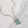 The Rectangle Amazonite Necklace, Silver, thumbnail 1 of 9
