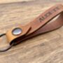 Personalised Burnt Tan Distressed Leather Keyring, thumbnail 6 of 9