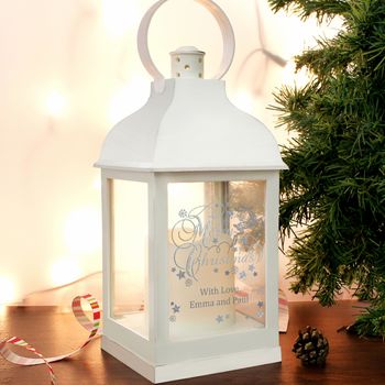Personalised White Christmas Lantern, 4 of 4