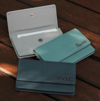 Personalised Large Leather Card Holder, 10 of 12