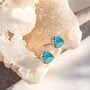 Trillion Turquoise Silver Stud Earrings, thumbnail 2 of 7