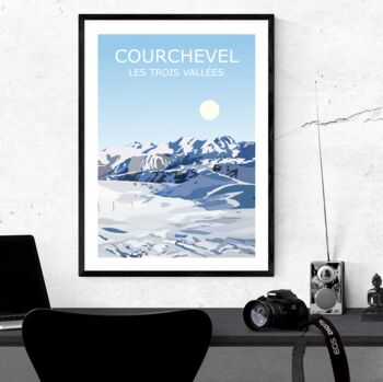 Courchevel Three Valleys Ski Resort Art Print, 2 of 3