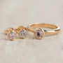 Solid Rose Gold Morganite Solitaire Studs, thumbnail 4 of 7
