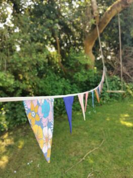 Printed Bunting Flags Floral Stripe Gingham 3m, 8 of 9