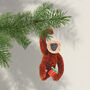 Christmas Bristle Monkey Decoration, 12cm, thumbnail 2 of 3