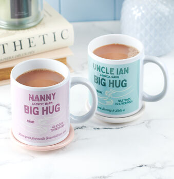 Personalised Sending A Hug From Distance Grandparent Mug, 3 of 6