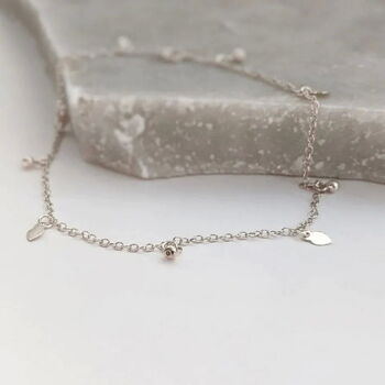 Sterling Silver Mini Charm Anklet, 4 of 9