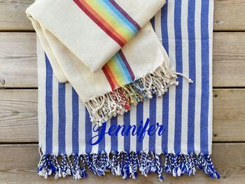 Sustainable Gift, Cotton Beach Towel, Strap, 3 of 11