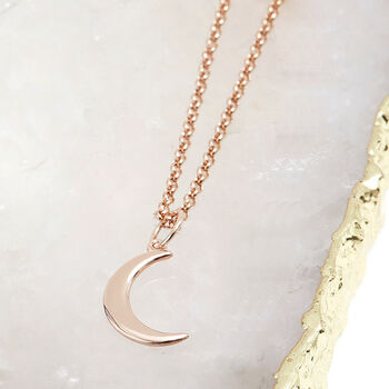 Mini Moon Necklace For Empowerment Rose Gold Vermeil, 2 of 4