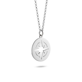 Compass Silhouette Pendant Necklace, 2 of 5