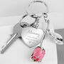Personalised Pink Rose Keyring, thumbnail 1 of 5