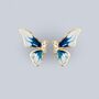 Gold Colour Sterling Silver Butterfly Wing Stud Earrings, thumbnail 1 of 7