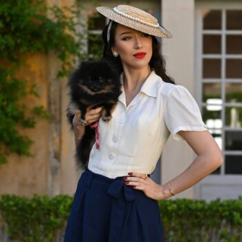 Grace Blouse In Red Pansy Vintage 1940s Style, 2 of 2