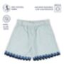 Poppy Floral Printed Cotton Shorts, Blue, thumbnail 2 of 4