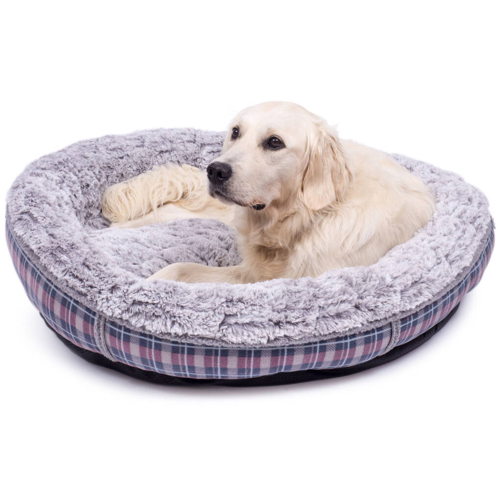 Comforting Grey Soft Round Donut Dog Bed By Blackdown Lifestyle