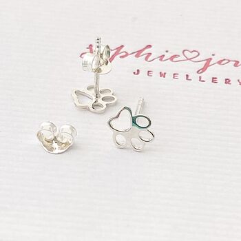 Personalised If Love Alone Paw Print Earrings, 2 of 2