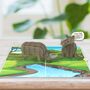 You Make Me Horny! 3D Pop Up Cheeky And Cute Rhino Animal Card! Funny Anniversary Love Card, thumbnail 3 of 9