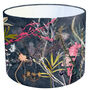 Exotic Midnight Black And Vibrant Pink Floral Lampshade, thumbnail 1 of 1