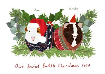 Personalised Social Bubble Family Christmas Guinea Pig, 4 of 4