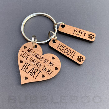 Pet Memorial Heart Keyring. No Longer By My Side, 2 of 6