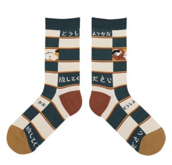 Checkered Illustration Print Socks, 2 of 4