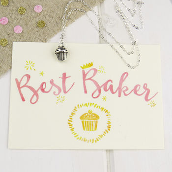 Best Baker Cupcake Necklace, 2 of 6