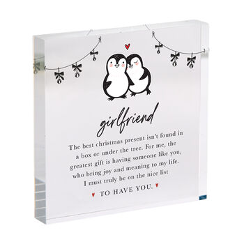 Penguin Acrylic Plaque Gift For Boyfriend Or Girlfriend, 6 of 6