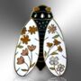 Cicada With Flowers Insect Hard Enamel Pin, thumbnail 4 of 9