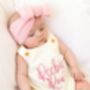 Embroidered Personalised Summer Strappy Baby Romper, thumbnail 3 of 7