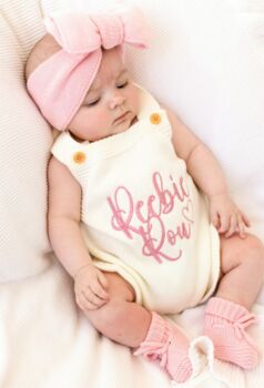 Embroidered Personalised Summer Strappy Baby Romper, 3 of 7