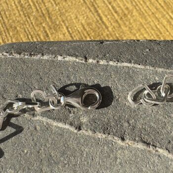 Sterling Silver Link Heart Bracelet, 3 of 5