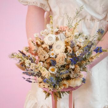 The Pearly Prairie Dried Flower Baked Blossom Bridal Bouquet, 2 of 3