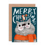 Cat And Mouse Illustrated Christmas Card, thumbnail 2 of 2