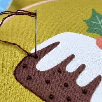 Christmas Pudding Mini Embroidery Kit, 5 of 8