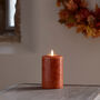 15cm Tru Glow® Mottled Orange LED Chapel Candle, thumbnail 3 of 4